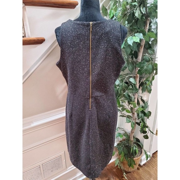 Womens Black Polyester Round Neck Sleeveless Casual Knee Length Dress Size Large - Picture 6 of 12